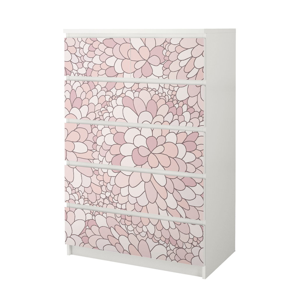 Αυτοκόλλητο Συρταριέρας ABSTRACT PINK FLOWERS