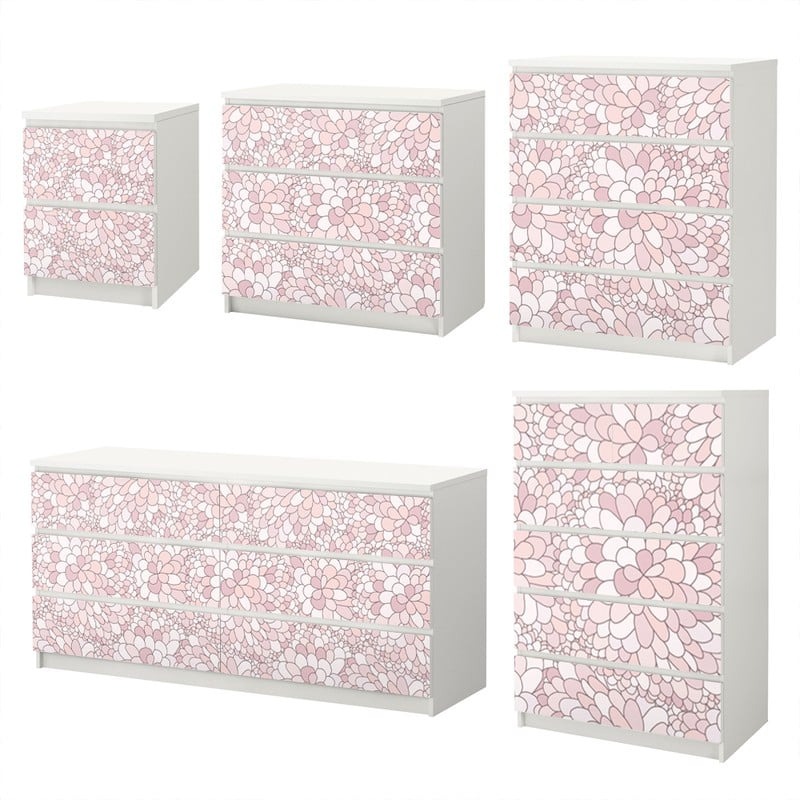Αυτοκόλλητο Συρταριέρας ABSTRACT PINK FLOWERS