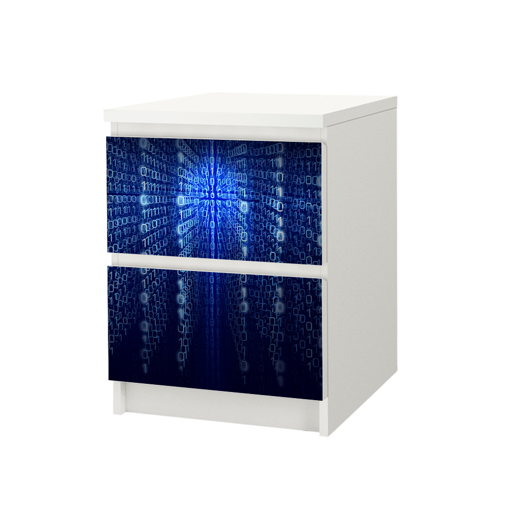 Αυτοκόλλητο Συρταριέρας BINARY COMPUTER CODE