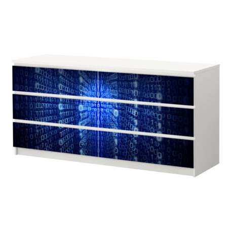 Αυτοκόλλητο Συρταριέρας BINARY COMPUTER CODE - Αυτοκολλητα επιπλων Sticky 5