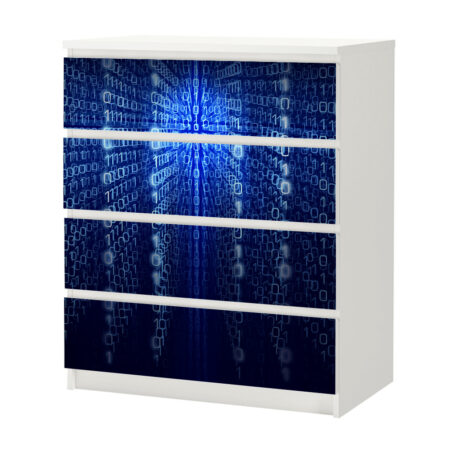 Αυτοκόλλητο Συρταριέρας BINARY COMPUTER CODE - Αυτοκολλητα επιπλων Sticky 3