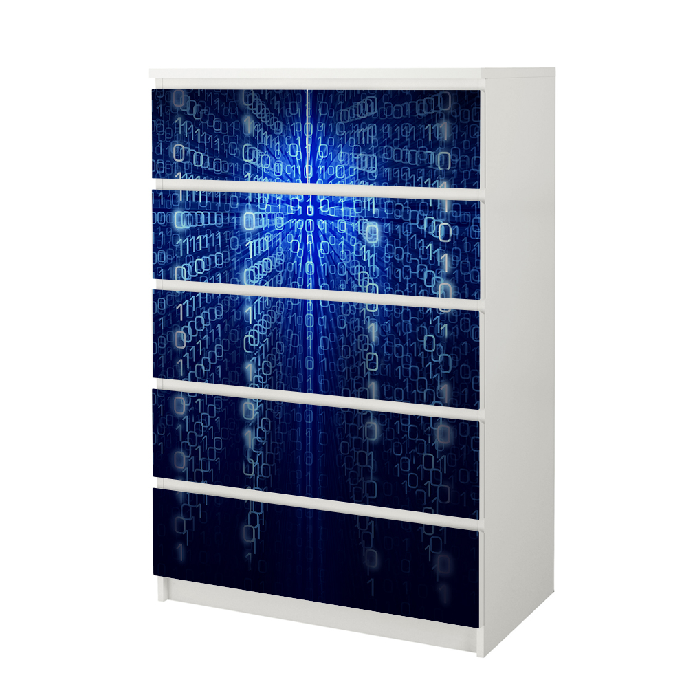 Αυτοκόλλητο Συρταριέρας BINARY COMPUTER CODE
