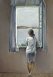 Πίνακας σε καμβά DALI - FIGURE AT THE WINDOW