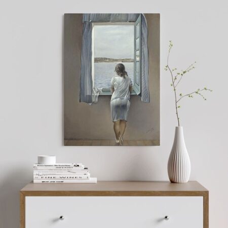 Πίνακας σε καμβά DALI - FIGURE AT THE WINDOW