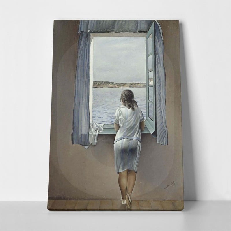 Πίνακας σε καμβά DALI - FIGURE AT THE WINDOW