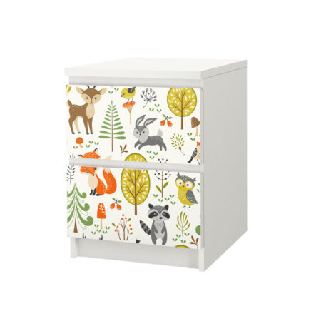 Αυτοκόλλητο Συρταριέρας FOREST ANIMALS ILLUSTRATIONS - Αυτοκολλητα επιπλων Sticky 1