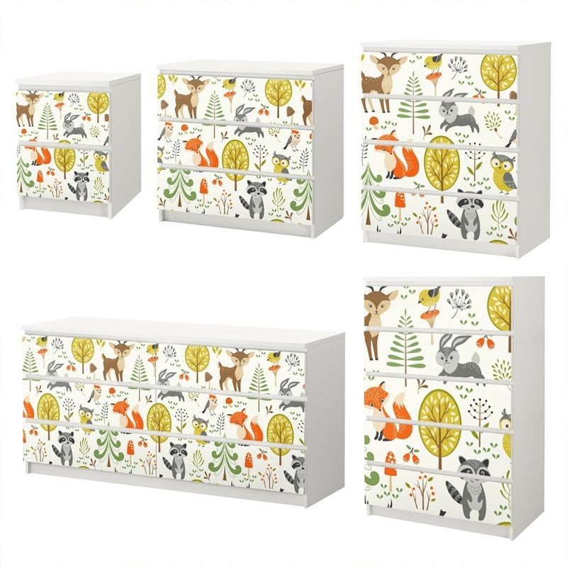 Αυτοκόλλητο Συρταριέρας FOREST ANIMALS ILLUSTRATIONS
