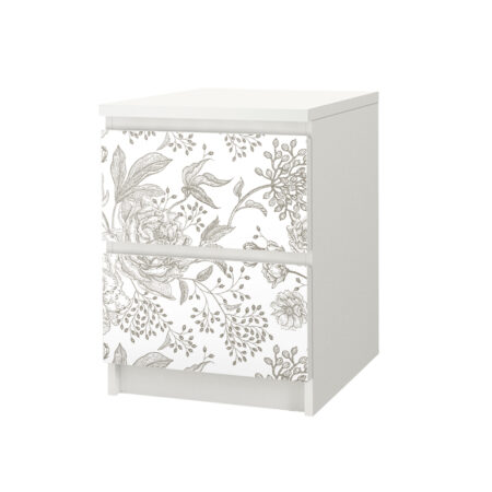 Αυτοκόλλητο Συρταριέρας GRAY VINTAGE FLOWERS - Αυτοκολλητα επιπλων Sticky 1