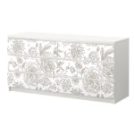 Αυτοκόλλητο Συρταριέρας GRAY VINTAGE FLOWERS