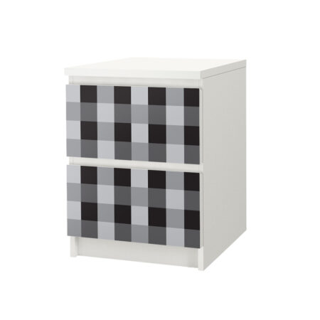 Αυτοκόλλητο Συρταριέρας GREY CHECKER - Αυτοκολλητα επιπλων Sticky 1