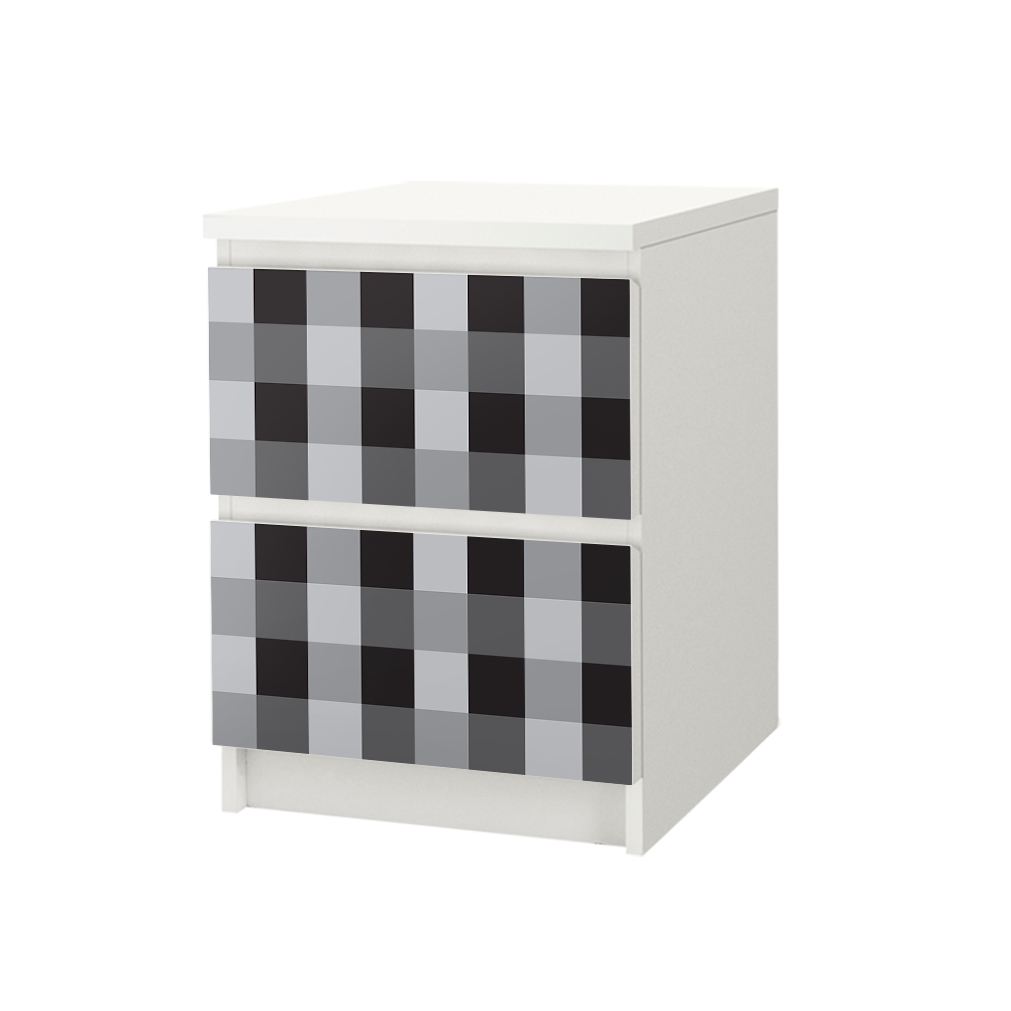 Αυτοκόλλητο Συρταριέρας GREY CHECKER