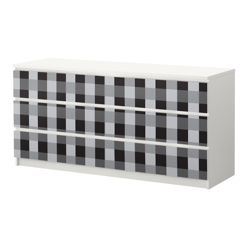 Αυτοκόλλητο Συρταριέρας GREY CHECKER