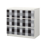 Αυτοκόλλητο Συρταριέρας GREY CHECKER