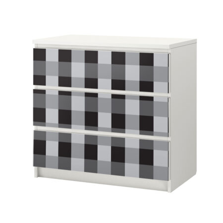 Αυτοκόλλητο Συρταριέρας GREY CHECKER - Αυτοκολλητα επιπλων Sticky 2