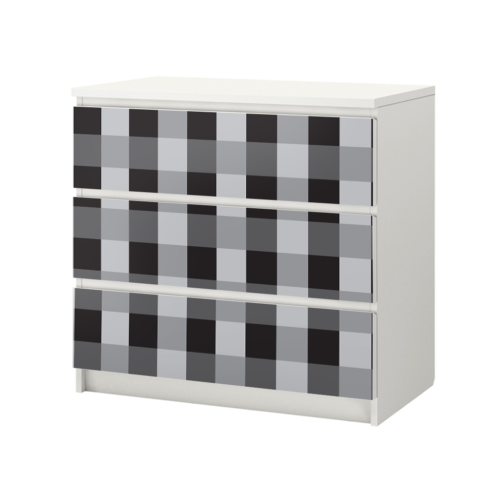 Αυτοκόλλητο Συρταριέρας GREY CHECKER