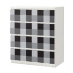 Αυτοκόλλητο Συρταριέρας GREY CHECKER