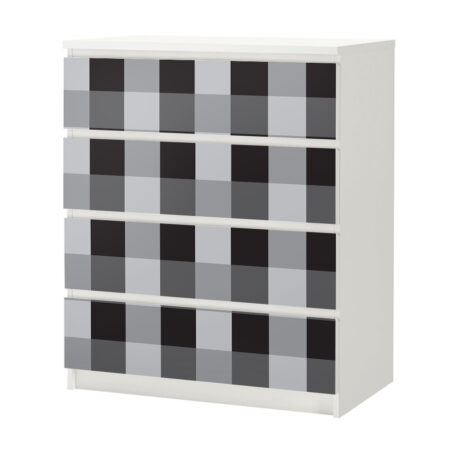 Αυτοκόλλητο Συρταριέρας GREY CHECKER - Αυτοκολλητα επιπλων Sticky 3