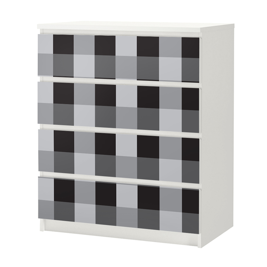 Αυτοκόλλητο Συρταριέρας GREY CHECKER