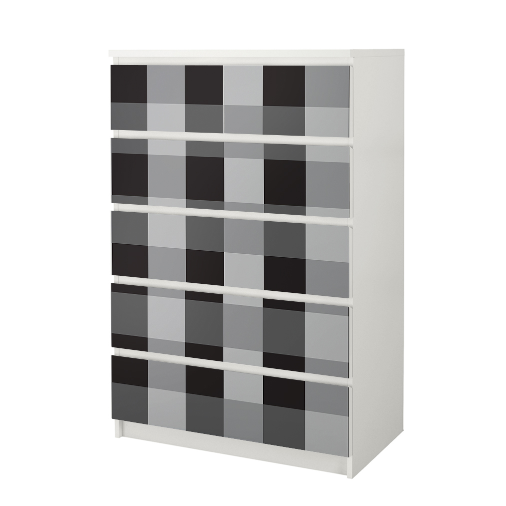 Αυτοκόλλητο Συρταριέρας GREY CHECKER