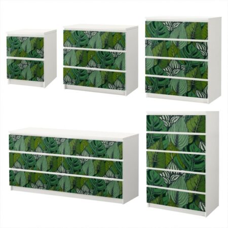 Αυτοκόλλητο Συρταριέρας HAND DRAWN TROPICAL PLANTS - Αυτοκολλητα επιπλων