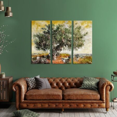 Τρίπτυχος Πινακας OLIVE TREE PAINTING - Υπαιθρος