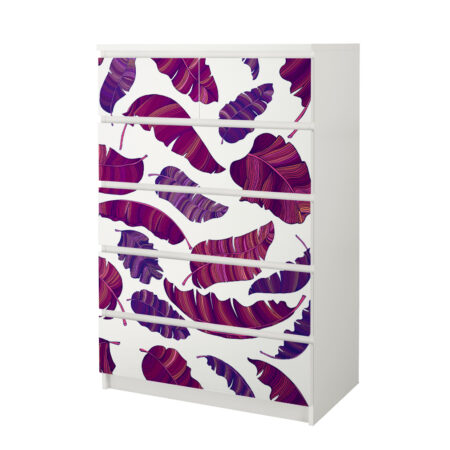 Αυτοκόλλητο Συρταριέρας PURPLE BANANA LEAVES - Αυτοκολλητα επιπλων Sticky 4