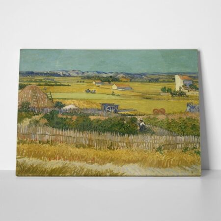 Πίνακας σε καμβά VAN GOGH - HARVEST AT LA CRAU, WITH MONTMAJOUR IN THE BACKGROUND - Vincent Van Gogh Sticky 1