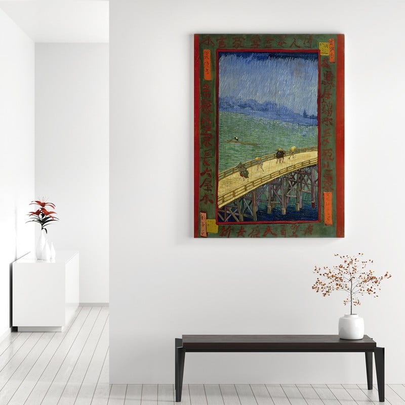 Πίνακας σε καμβά VAN GOGH - JAPANAISERIE BRIDGE IN THE RAIN