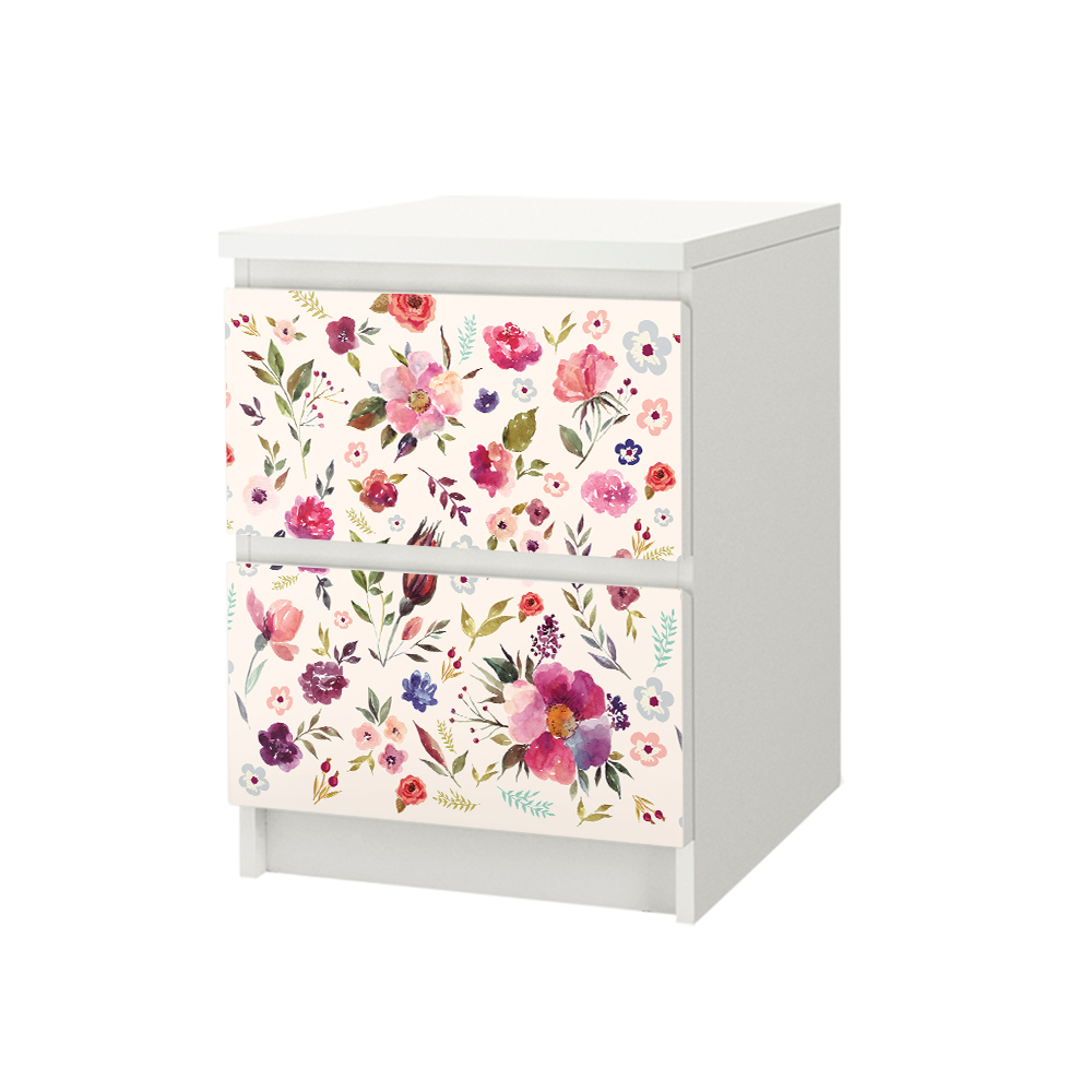 Αυτοκόλλητο Συρταριέρας WATERCOLOR FLORAL