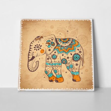 Πίνακας Τετράγωνος ETHNIC ELEPHANT - Ελεφαντες