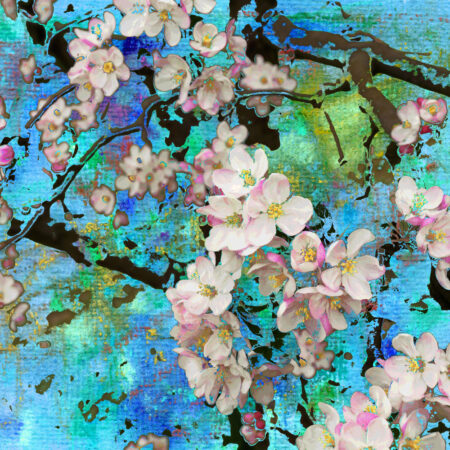 Πίνακας Τετράγωνος TURQOISE BLOSSOM - Πινακες σε καμβα Sticky 4
