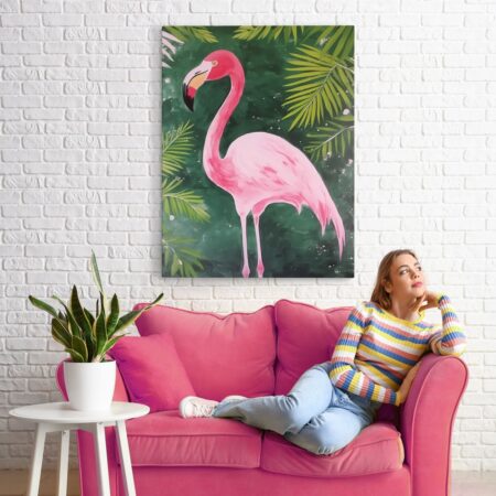 Πινακας σε καμβά WATERCOLOR FLAMINGO - Πουλια