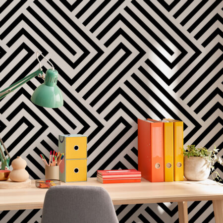 Αυτοκόλλητη Ταπετσαρία τοίχου BLACK & WHITE GEOMETRIC PATTERN - Μοτίβα Sticky 1