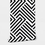 Αυτοκόλλητη Ταπετσαρία τοίχου BLACK & WHITE GEOMETRIC PATTERN