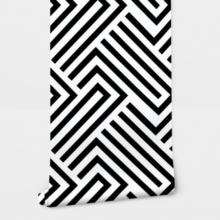 Αυτοκόλλητη Ταπετσαρία τοίχου BLACK & WHITE GEOMETRIC PATTERN - Μοτίβα Sticky 2