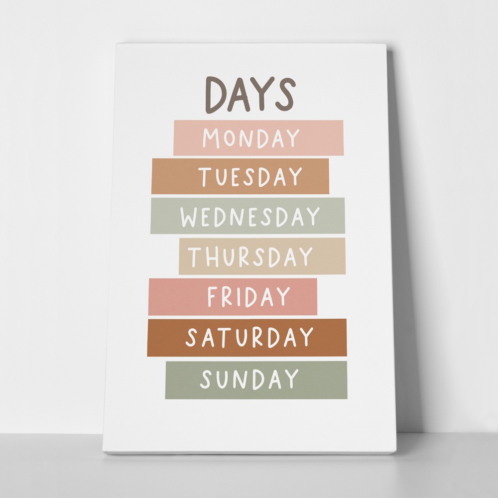 Πινακας σε καμβά DAYS OF THE WEEK