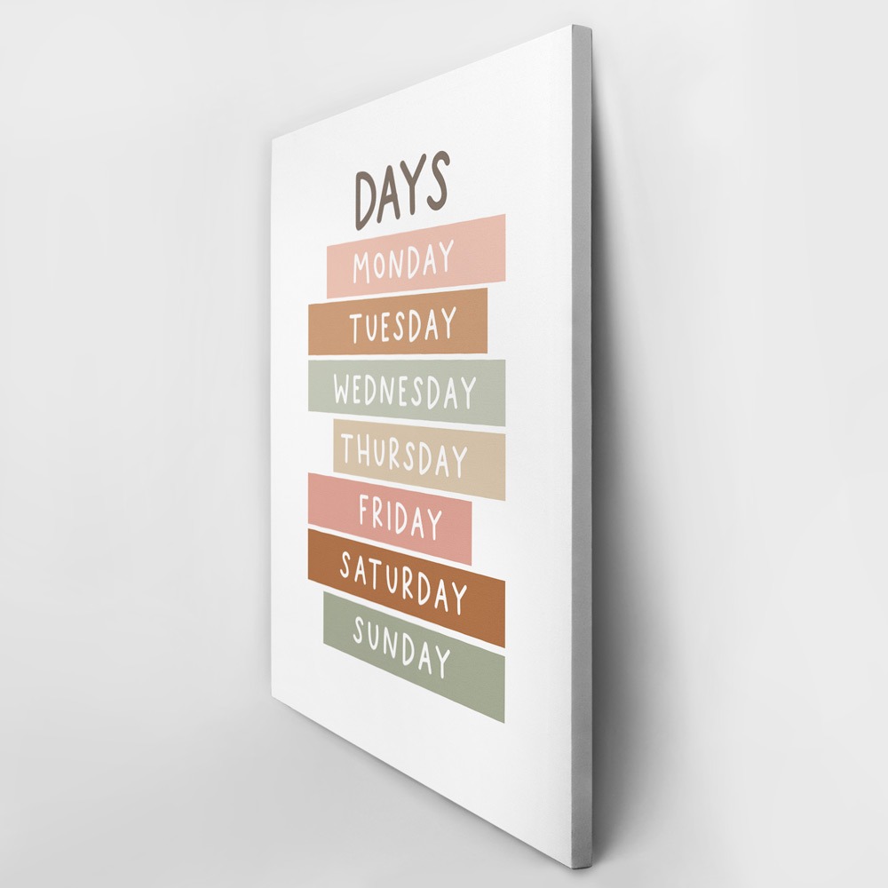 Πινακας σε καμβά DAYS OF THE WEEK