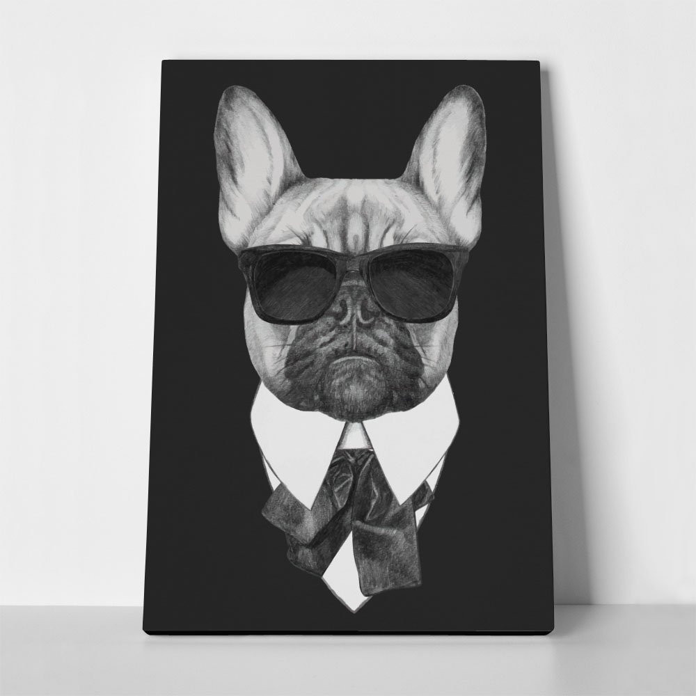 Πινακας σε καμβά FRENCH BULLDOG DOG IN BLACK
