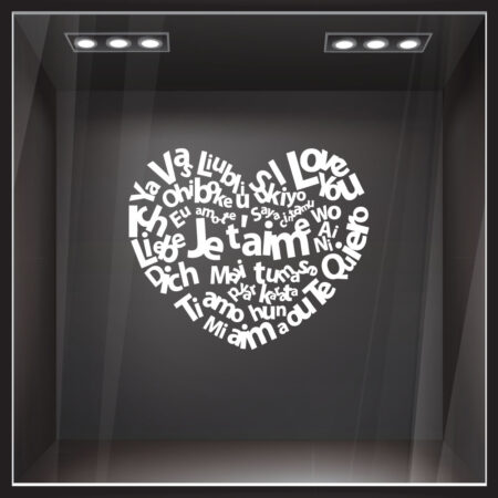 Αυτοκόλλητο βιτρίνας I LOVE YOU - Αγίου Βαλεντίνου Sticky 2