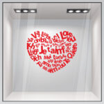 Αυτοκόλλητο βιτρίνας I LOVE YOU