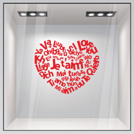 Αυτοκόλλητο βιτρίνας I LOVE YOU