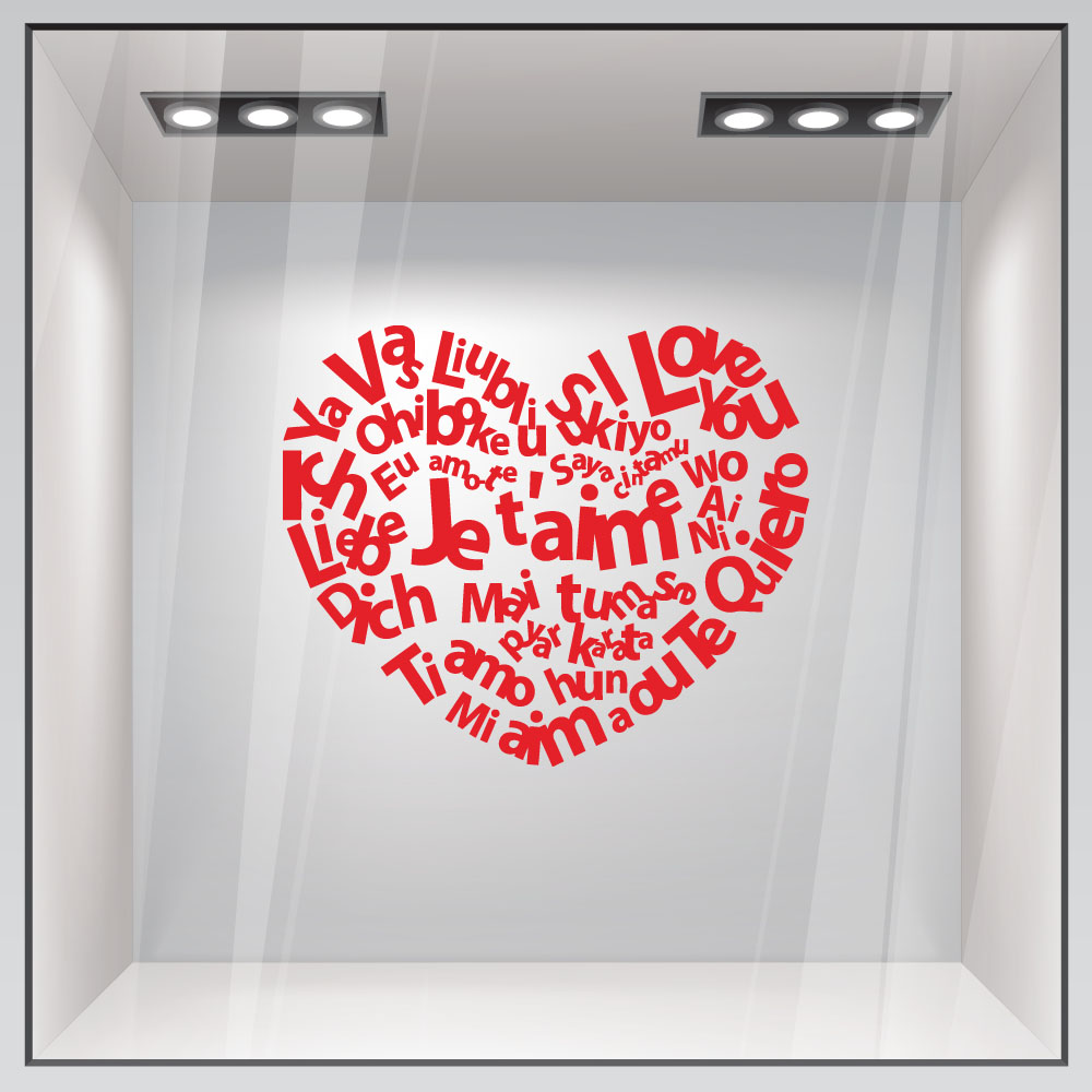 Αυτοκόλλητο βιτρίνας I LOVE YOU