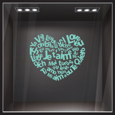 Αυτοκόλλητο βιτρίνας I LOVE YOU - Αγίου Βαλεντίνου Sticky 4