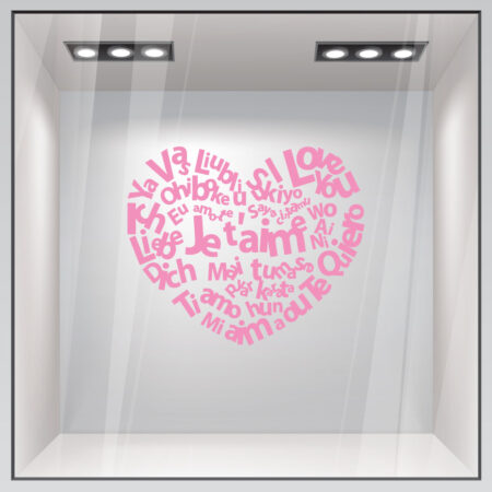 Αυτοκόλλητο βιτρίνας I LOVE YOU - Αγίου Βαλεντίνου Sticky 3