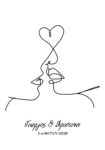 Πινακας σε καμβά LINE FACES VALENTINE