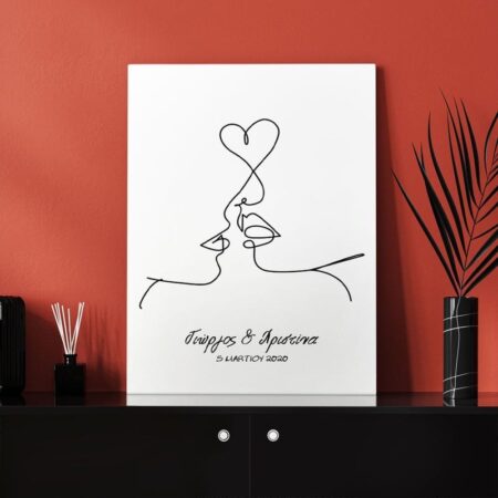 Πινακας σε καμβά LINE FACES VALENTINE - Αγαπη - Ερωτας