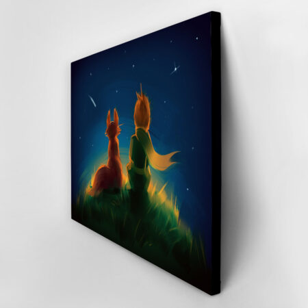 Πινακας σε καμβά LITTLE PRINCE FOX SITTING ON GRASS - Παιδικοι και set Sticky 3