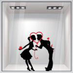 Αυτοκόλλητο βιτρίνας LOVE COUPLE