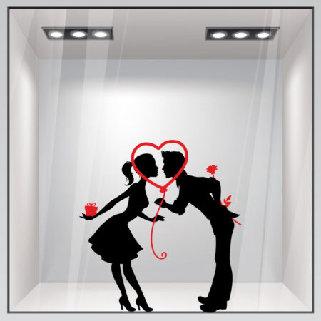 Αυτοκόλλητο βιτρίνας LOVE COUPLE - Αγίου Βαλεντίνου Sticky 1