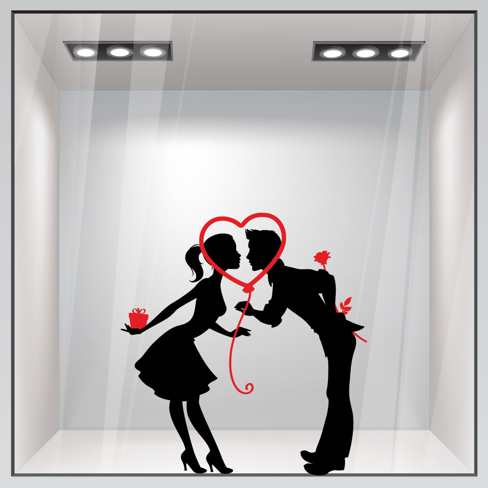 Αυτοκόλλητο βιτρίνας LOVE COUPLE